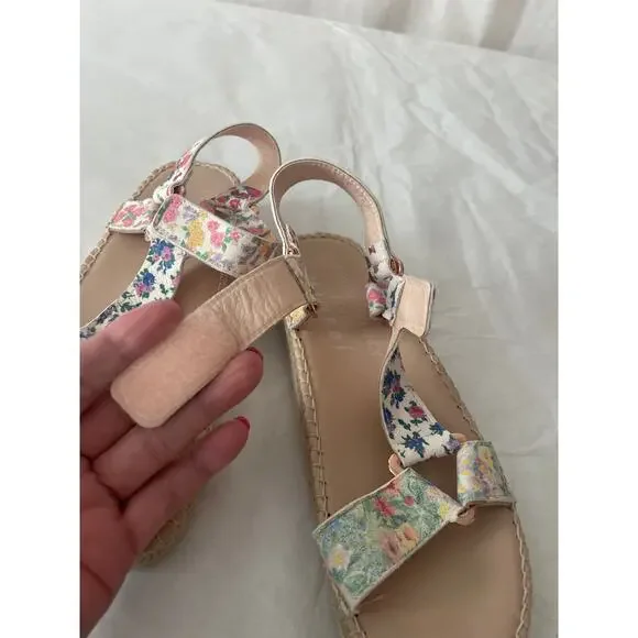 Love Shack Fancy Manebi Floral Open Toe Summer Sandal Size 38  Size 8 US - Picture 6 of 11